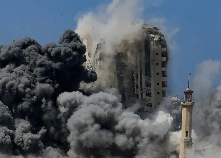 The tower, which Israel struck later today, had already been partially destroyed in earlier strikes, but it continued to house displaced families.