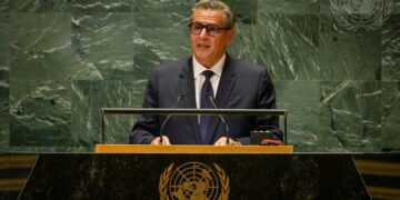 Aziz Akhannouch giving speech at the UN.