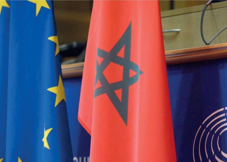 European Union and Morocco Flags