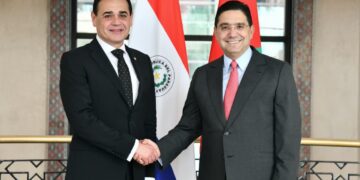 Paraguayan Foreign Minister, Rubén Ramírez Lezcano and his Moroccan counterpart, Nasser Bourita.