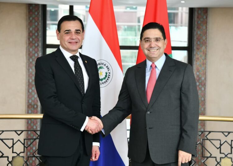 Paraguayan Foreign Minister, Rubén Ramírez Lezcano and his Moroccan counterpart, Nasser Bourita.