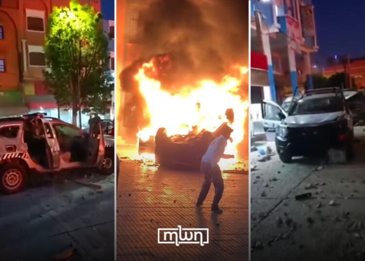 Vandalism during protests across Morocco