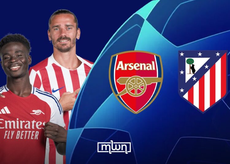 Arsenal vs Atlético Madrid in the UEFA CHampions League