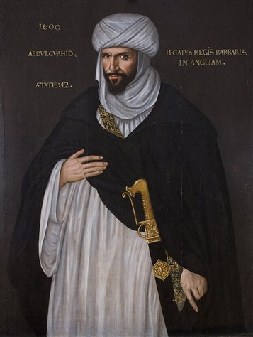 Portrait of the Moroccan Ambassador “Abd el-Ouahed Ben Messaoud” to the English Court.