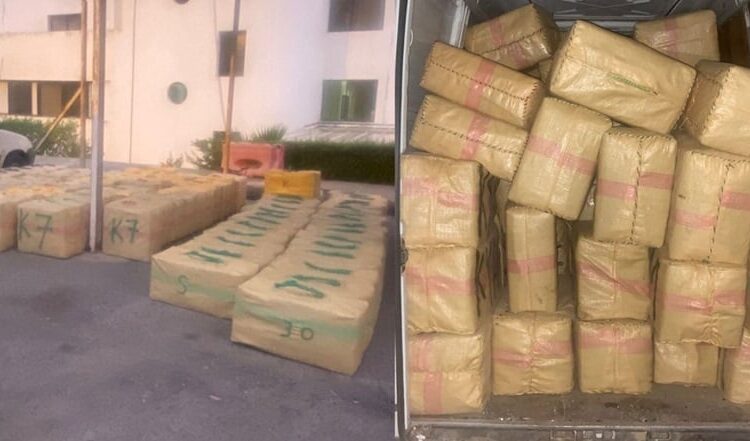 Four tons and 725 kilograms of hashish packed into bundles