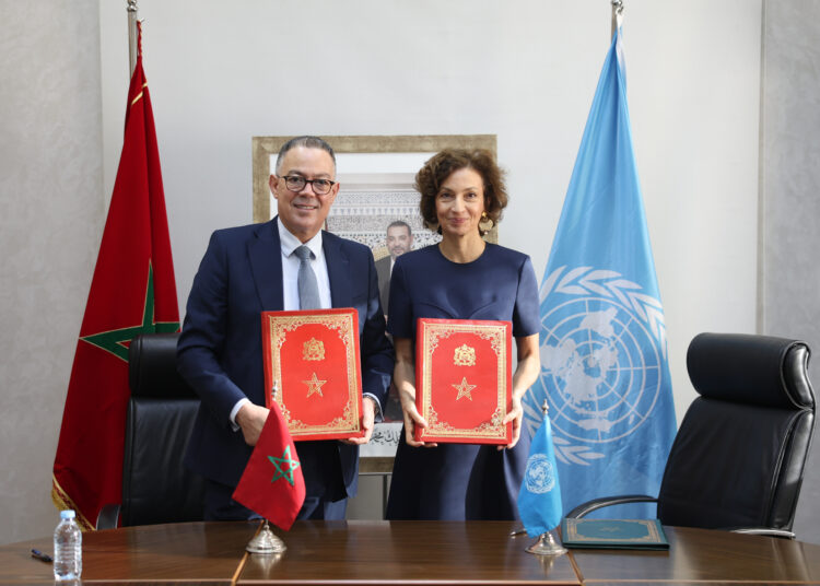The signing of the partnership between UNESCO and the Morocco 2030 Foundation