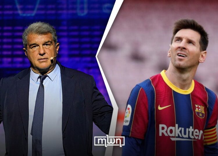 Barcelona president Joan Laporta has commented on Lionel Messi’s recent visit to Camp Nou, saying he was happy to see Messi back