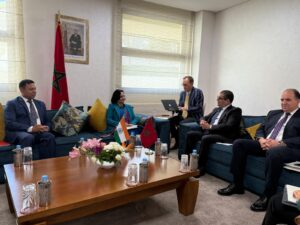 The Secretary held comprehensive political discussions with Fouad Yazourh, Director General for International Political Affairs.