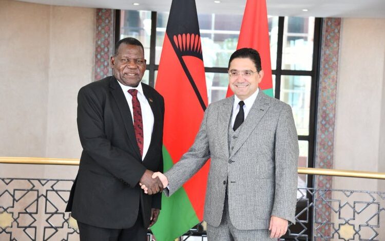 Moroccan Foreign Minister Nasser Bourita and Malawi’s Foreign Affairs Minister George Chaponda.