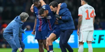 Hakimi is expected to miss between three and five weeks after suffering an ankle injury during Paris Saint-Germain’s Champions League match.