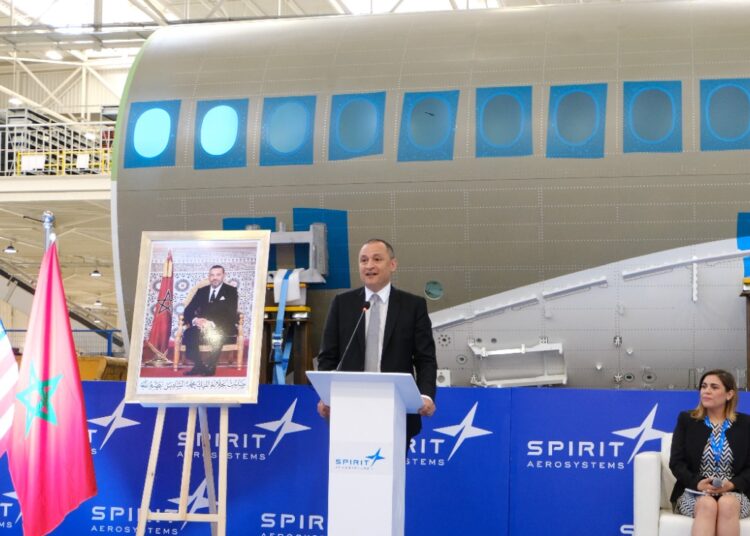 On June 27, 2022, Ryad Mezzour delivered a speech at the launch of fuselage component production for the A320 and A220 at Spirit AeroSystems’ Casablanca site.