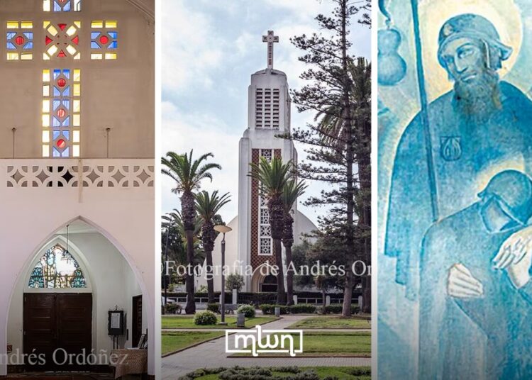 A forgotten mural by renowned Mexican artist Ángel Zárraga has been discovered in a Catholic church in Mohammedia. Credit: Andrés Ordóñez