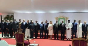 The ceremony took place before eleven African heads of state.