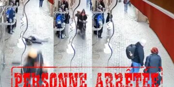 The footage shows the woman, who appeared to be elderly, standing with her bag worn across her body. As the motorcycle passed by at high speed, the two riders violently snatched the bag, pulling her forward and causing her to fall hard to the ground.