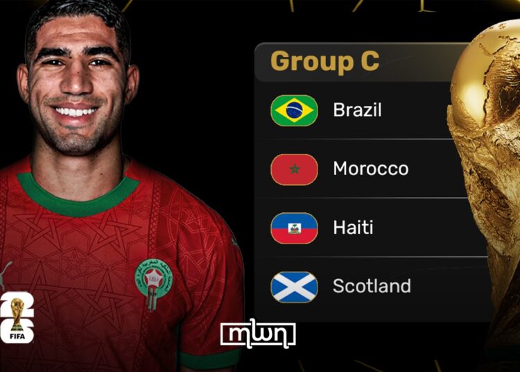 The draw for the 2026 FIFA World Cup has placed Morocco in Group C alongside Brazil, Scotland, and Haiti.