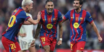 Barcelona won the Spanish Super Cup for the 16th time after beating Real Madrid 3–2 in a thrilling final at Alinma Bank Stadium.