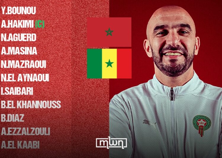 The Moroccan national team has announced its starting lineup for tonight’s Africa Cup of Nations 2025 final against Senegal.