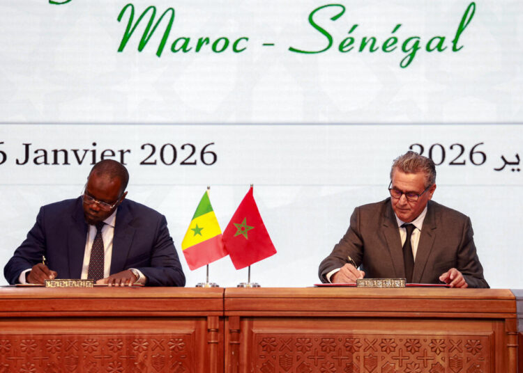Head of Government Aziz Akhannouch and Senegalese Prime Minister Ousmane Sonko.