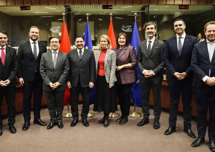 Nasser Bourita during the 15th EU-Morocco Association Council session today in Brussels.