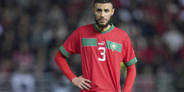 Morocco defender Noussair Mazraoui suffered a shoulder dislocation during the national team’s friendly match against Norway.