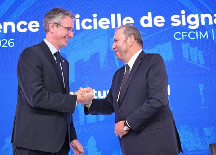 The signing ceremony, held at the CFCIM headquarters, was presided over by French Ambassador Christophe Lecourtier.