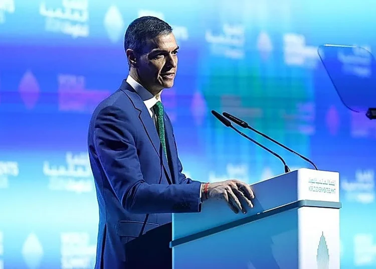 Spanish Prime Minister Pedro Sánchez at the World Governments Summit in Dubai.