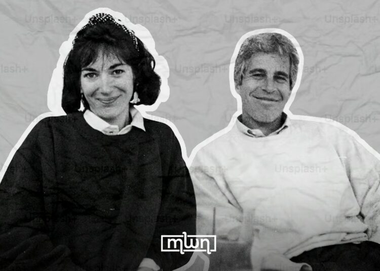 Ghislaine Maxwell and Jeffrey Epstein.
