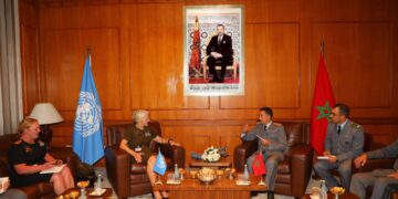 Morocco’s Inspector General General Mohammed Berrid met UN Acting Military Adviser Cheryl Pearce to discuss Morocco’s role in UN peace operations and global security cooperation.