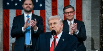 Trump during his one-hour-47-minute State of the Union address.