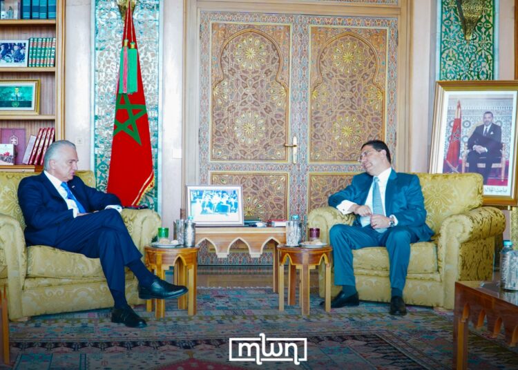 Morocco’s Foreign Minister Nasser Bourita and his Costa Rican counterpart, Arnoldo André Tinoco.