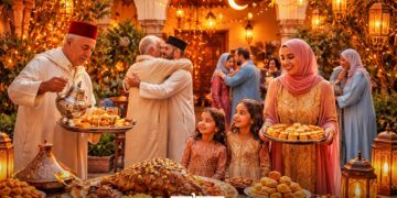 Eid Al Fitr celebration generated with Ai a ad cipy