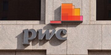 PwC facade signage.