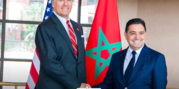 US Deputy Secretary of State Christopher Landau and Moroccan Foreign Minister Nasser Bourita.