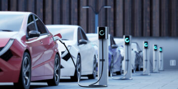 EVs charging.