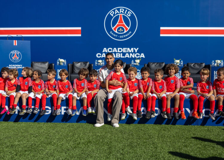 Moroccan international Achraf Hakimi, who joined PSG in 2021, played a central role in the Casablanca inauguration.