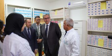 Akhannouch and Tahraoui inspecting the centers.