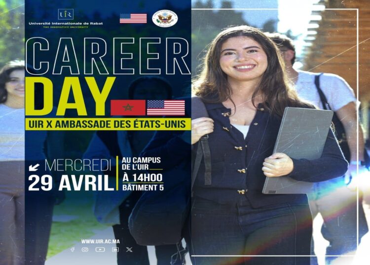 The International University of Rabat (UIR), in partnership with the US Embassy in Morocco, will host the UIR-US Embassy Career Day today. 