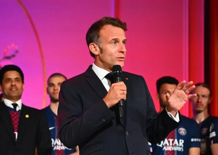 French President Emmanuel Macron praised Paris Saint-Germain’s latest Champions League success, calling the club “the biggest team in Europe”