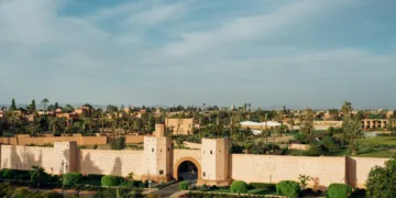 The gates to La Palmeraie, a wealthy enclave in Marrakesh. Cr: James Rajotte, The Wall Street Journal