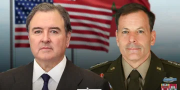 US Ambassador to Morocco, Duke Buchan, and the commanding general of US Army Europe and Africa, Gen. Christopher Donahue.