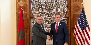 Morocco’s Ambassador to the United States, Youssef Amrani, and Andrew Giuliani, who leads the White House FIFA Task Force.