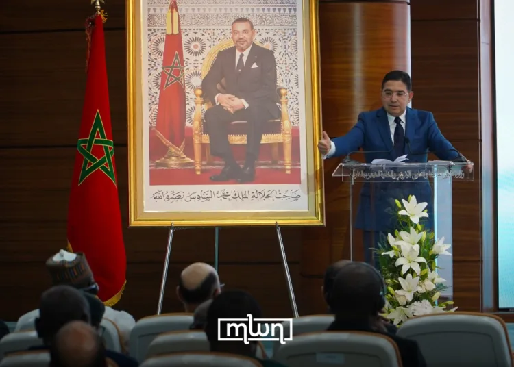 Morocco’s Minister of Foreign Affairs, Nasser Bourita, during Africa Day celebrations held today in Rabat.