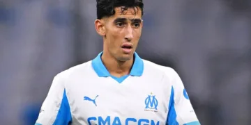 Olympique de Marseille announced on Thursday that Moroccan defender Nayef Aguerd has been permitted to travel to Morocco to continue his recovery program.