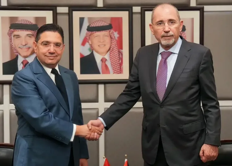 Morocco’s Minister of Foreign Affairs, Nasser Bourita and Jordanian Deputy Prime Minister and Minister of Foreign Affairs and Expatriates Ayman Safadi