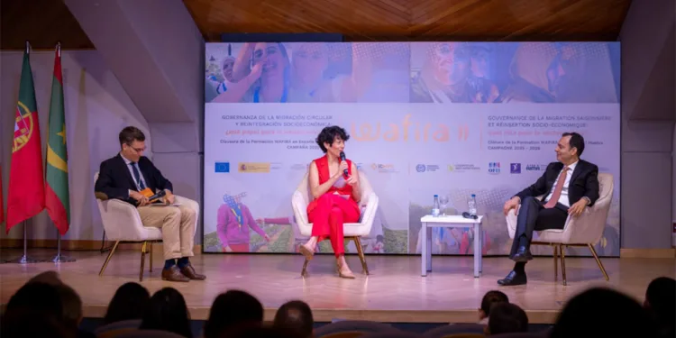 Younes Sekkouri, Morocco’s Minister of Economic Inclusion, Small Enterprise, Employment and Skills, and Elma Saiz, Spain’s Minister of Inclusion, Social Security and Migrations.