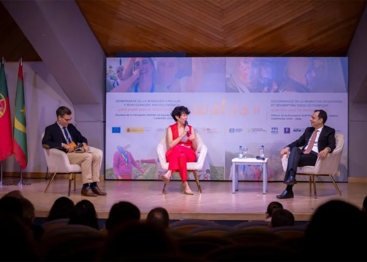 Younes Sekkouri, Morocco’s Minister of Economic Inclusion, Small Enterprise, Employment and Skills, and Elma Saiz, Spain’s Minister of Inclusion, Social Security and Migrations.