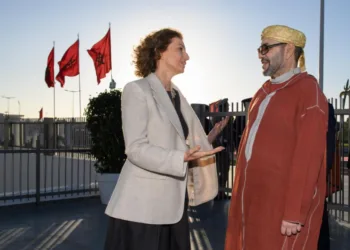 King Mohammed VI and Audrey Azoulay.