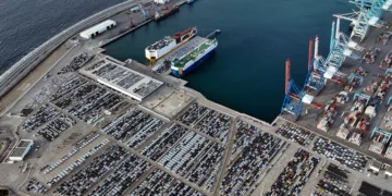 Roughly 8,000 finished vehicles leave Renault’s Tangier complex each week, moving directly through the group’s dedicated quay at the port.