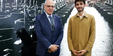 Morocco’s Minister Delegate for Defense Abdellatif Loudiyi and Harmattan AI’s CEO and co-founder Mouad M’Ghari.