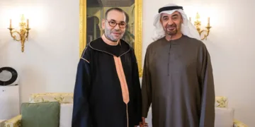 King Mohammed VI and United Arab Emirates President Sheikh Mohammed bin Zayed Al Nahyan